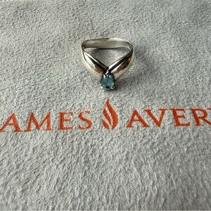James Avery Rare Retired Apogean Drop Blue Topaz Ring